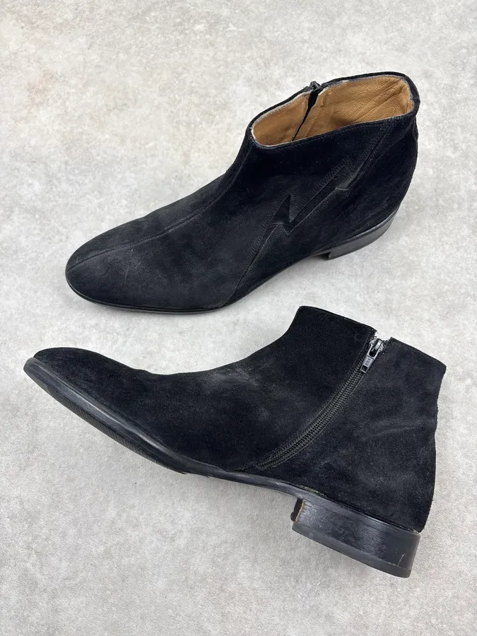 Cesare Paciotti Black Suede Chelsea Leather Boots - Image 6