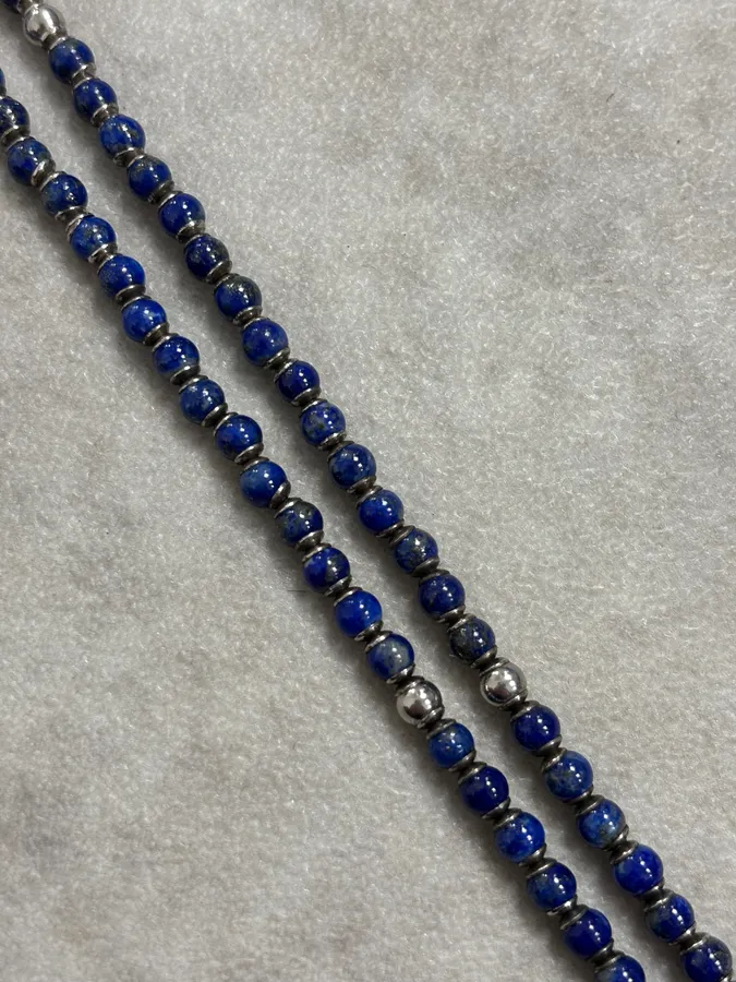 Cesare Paciotti Blue Beaded Dagger Pendant Necklace - Image 6