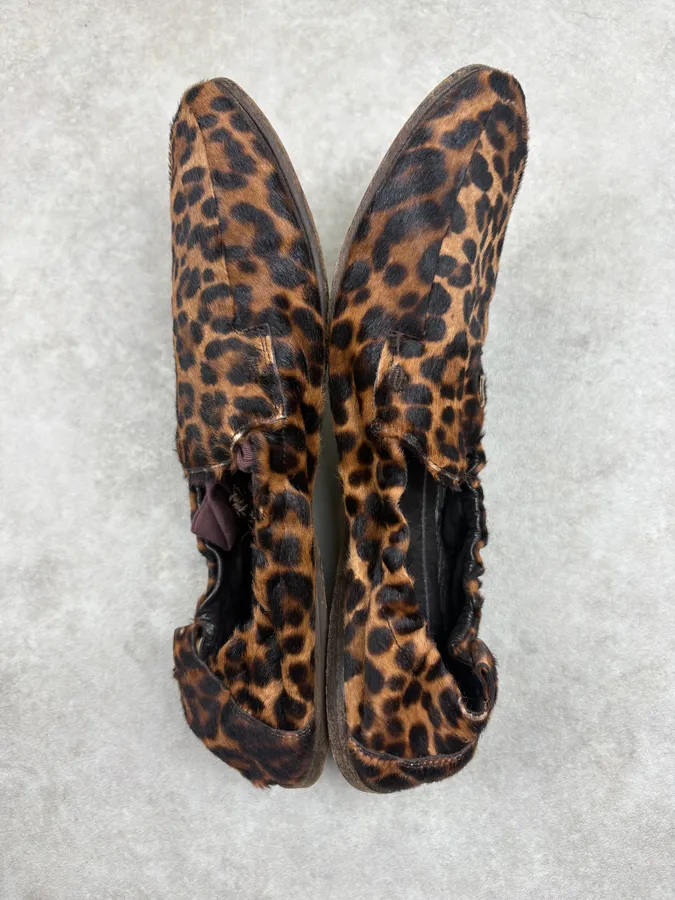 Cesare Paciotti Brown Calf Hair Leopard Curved Loafers - Image 5