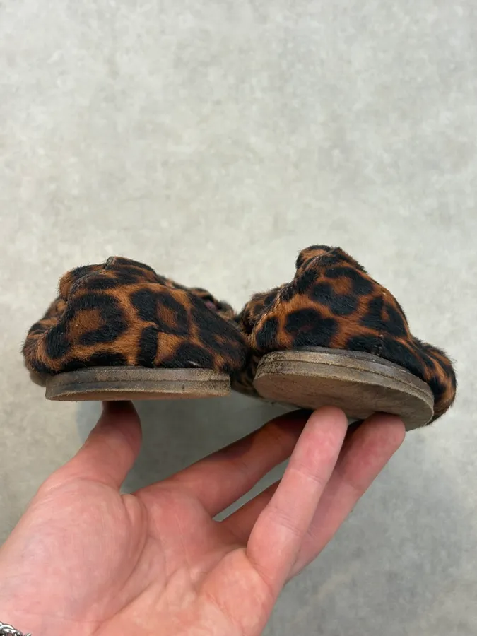 Cesare Paciotti Brown Calf Hair Leopard Curved Loafers - Image 6