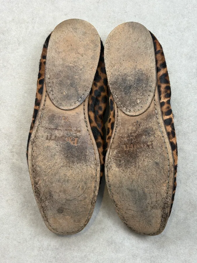 Cesare Paciotti Brown Calf Hair Leopard Curved Loafers - Image 7