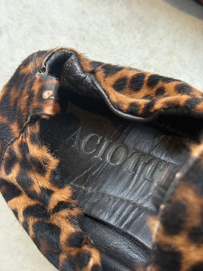 Cesare Paciotti Brown Calf Hair Leopard Curved Loafers - Image 8