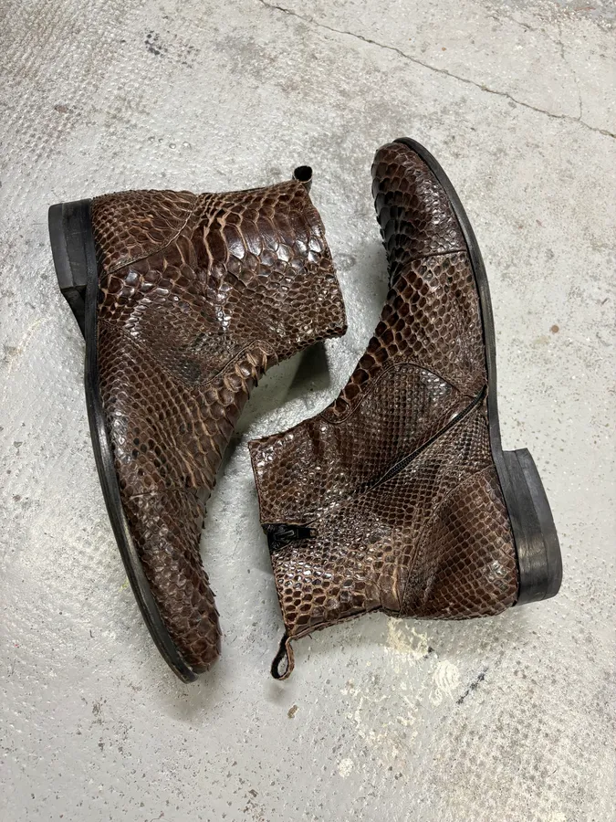 Cesare Paciotti Brown Python Leather Boots - Image 6
