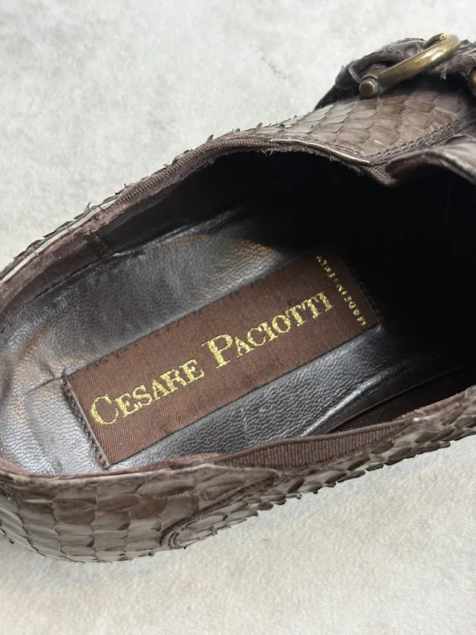Cesare Paciotti Brown Python Loafer Shoes - Image 7