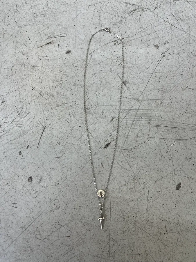Cesare Paciotti Dagger Pendant Silver Sterling Necklace
