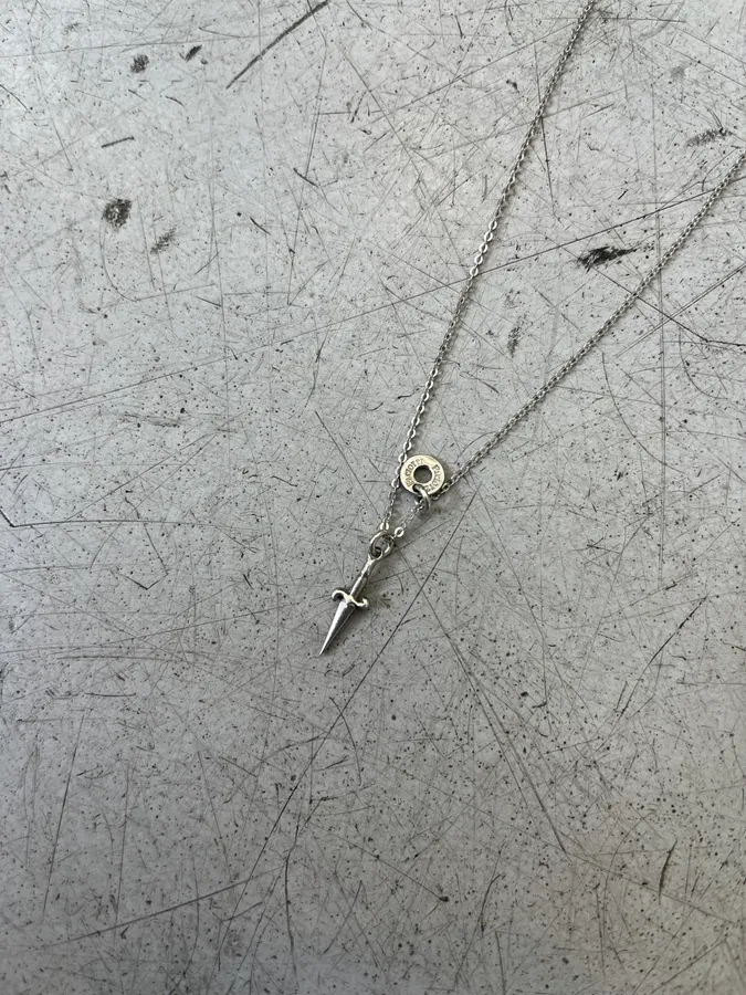 Cesare Paciotti Dagger Pendant Silver Sterling Necklace - Image 3