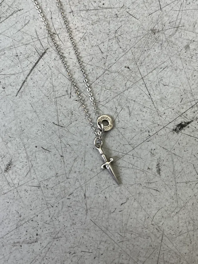 Cesare Paciotti Dagger Pendant Silver Sterling Necklace - Image 4