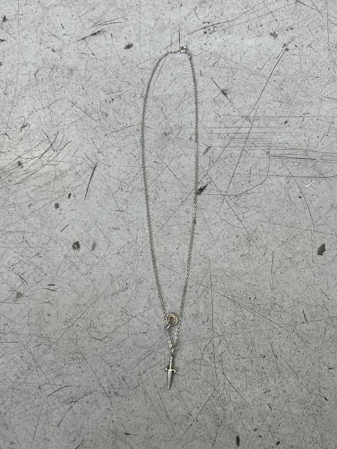 Cesare Paciotti Dagger Pendant Silver Sterling Necklace - Image 6