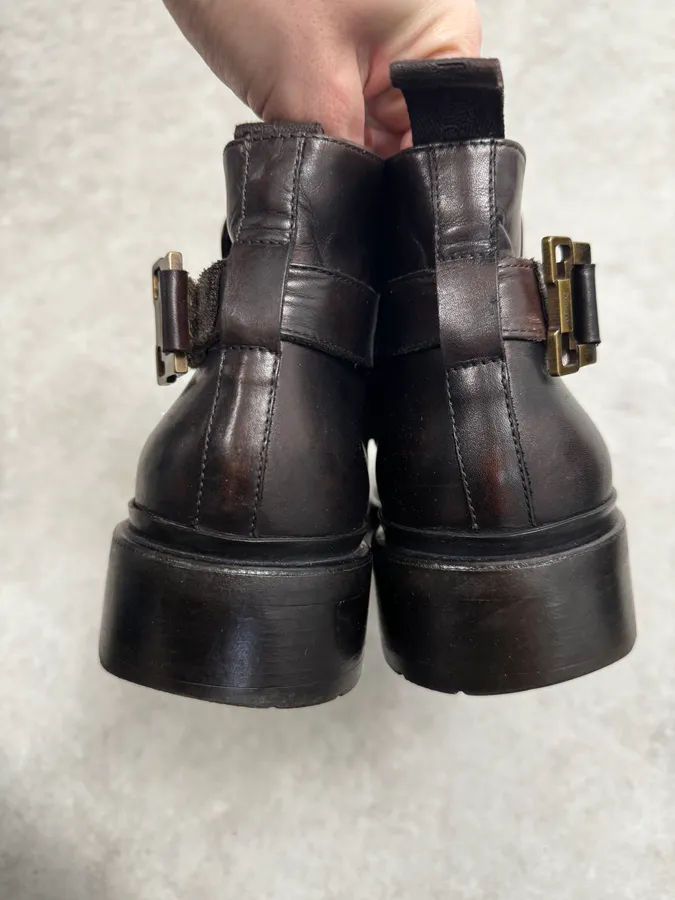 Cesare Paciotti Dark Brown Leather Blake-Stitched Chelsea Boots - Image 6