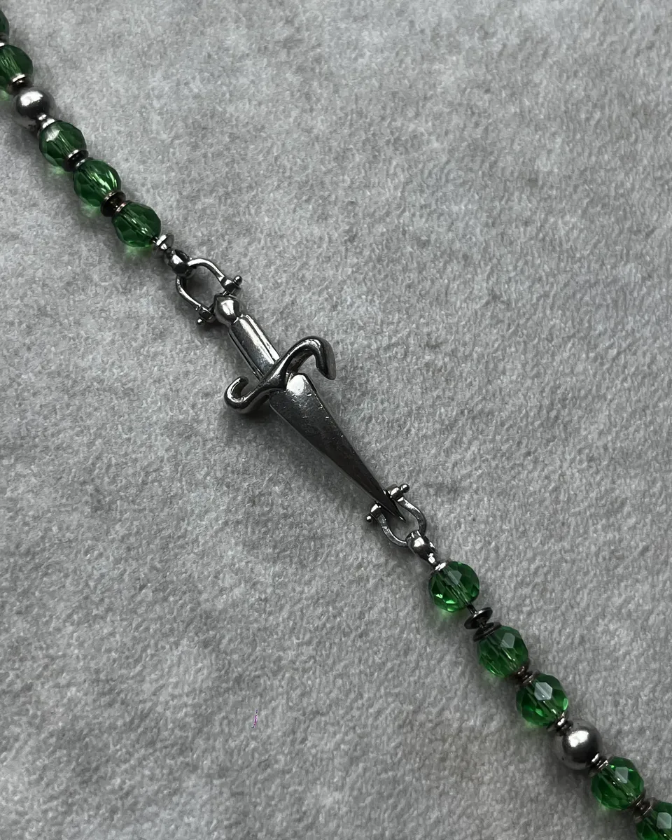Cesare Paciotti Green Pearl Steel Dagger Bracelet - Image 6