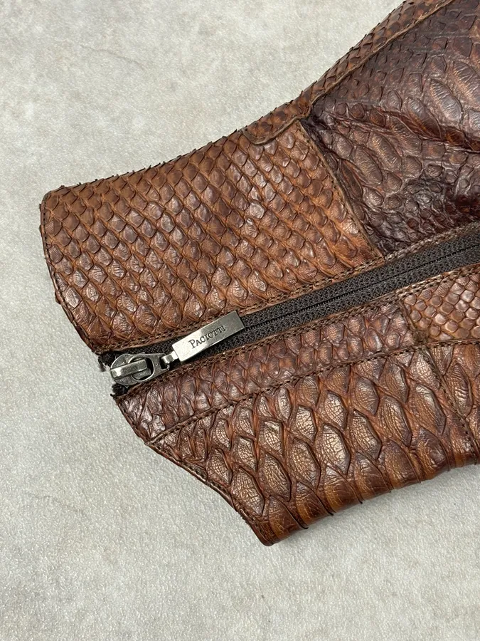 Cesare Paciotti Italian Python Leather Brown Boots - Image 11