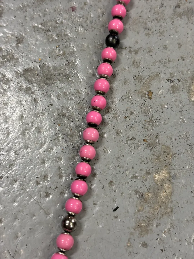 Cesare Paciotti Pink Beaded Spike Pendant Necklace - Image 5