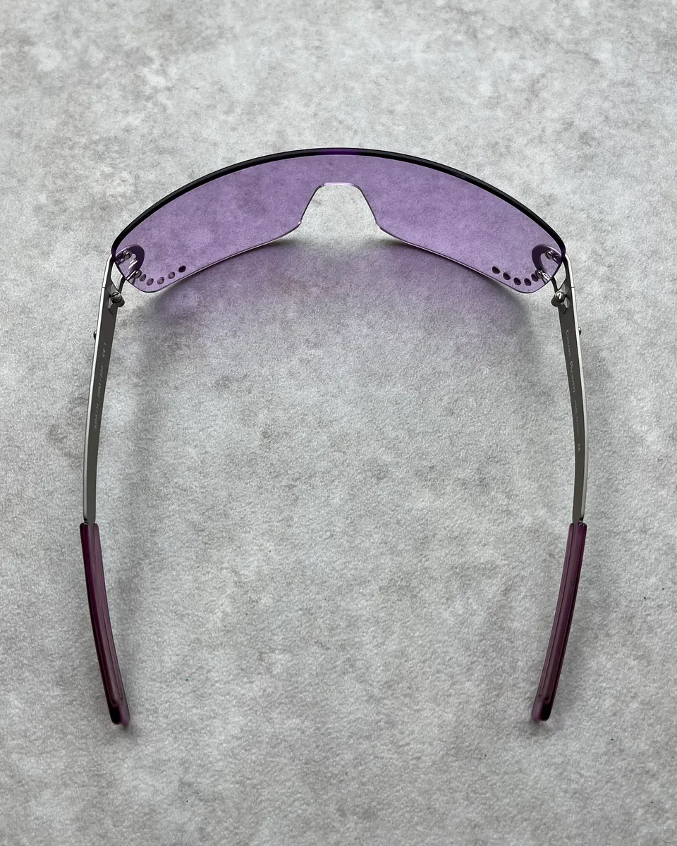 Cesare Paciotti Purple Acetate Shield Sunglasses - Image 6