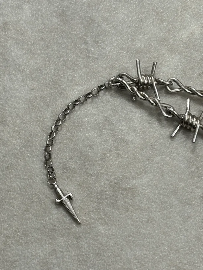 Cesare Paciotti Silver Metal Barbed Wire Bracelet - Image 5