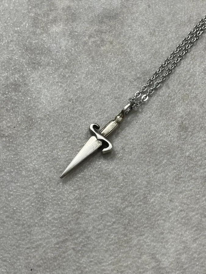 Cesare Paciotti Silver Metal Sword Pendant Necklace - Image 4