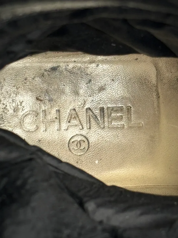 Chanel Black Leather Quilted Biker Boots - Image 13