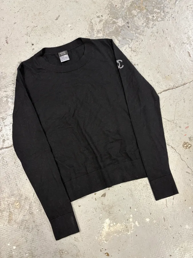 Chanel Black Uniform Logo Sweater - Image 5