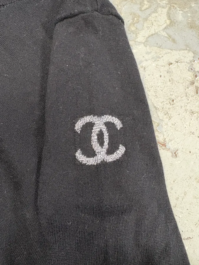 Chanel Black Uniform Logo Sweater - Image 8