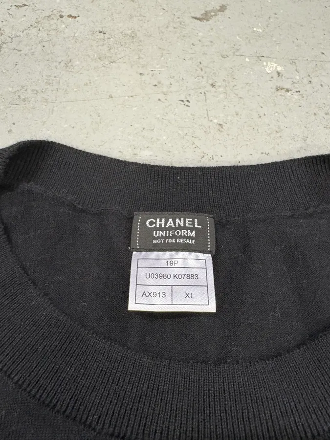Chanel Black Uniform Logo Sweater - Image 9