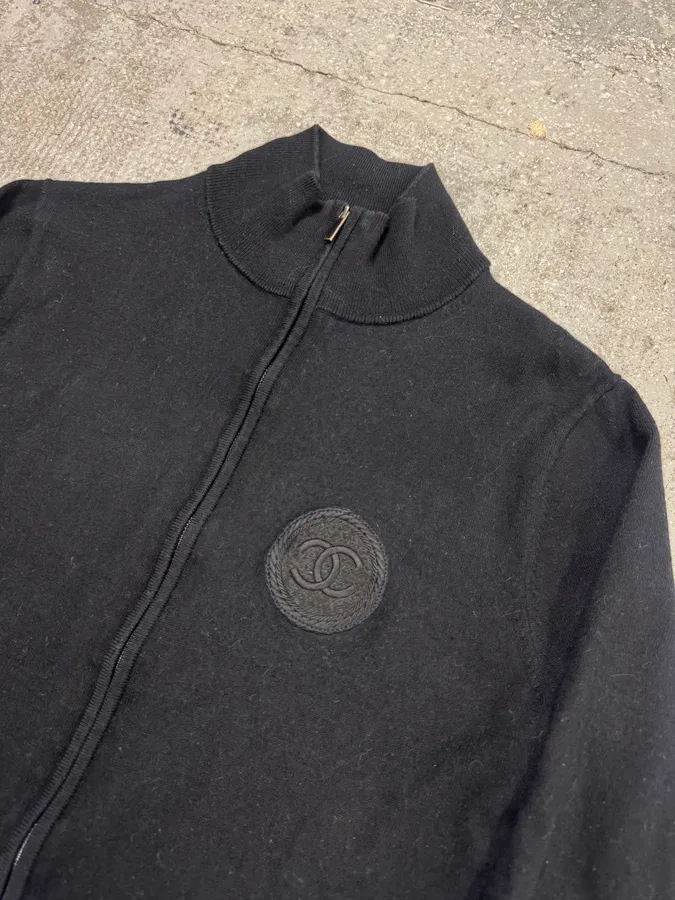 Chanel Black Zip-Up Uniform Sweater - Image 2