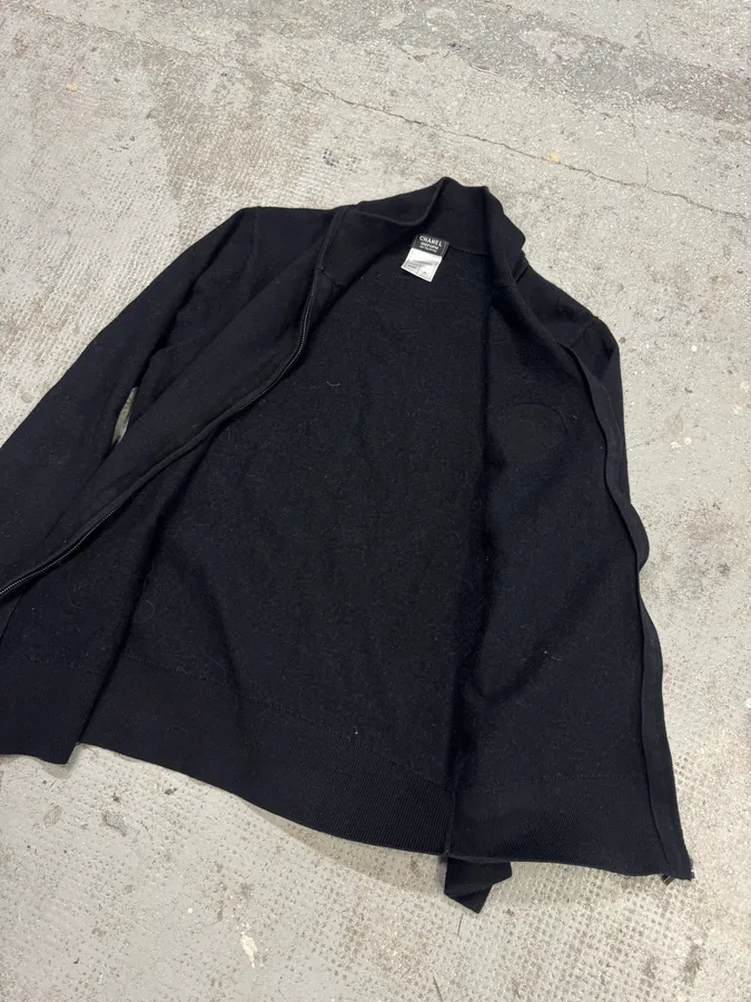 Chanel Black Zip-Up Uniform Sweater - Image 3