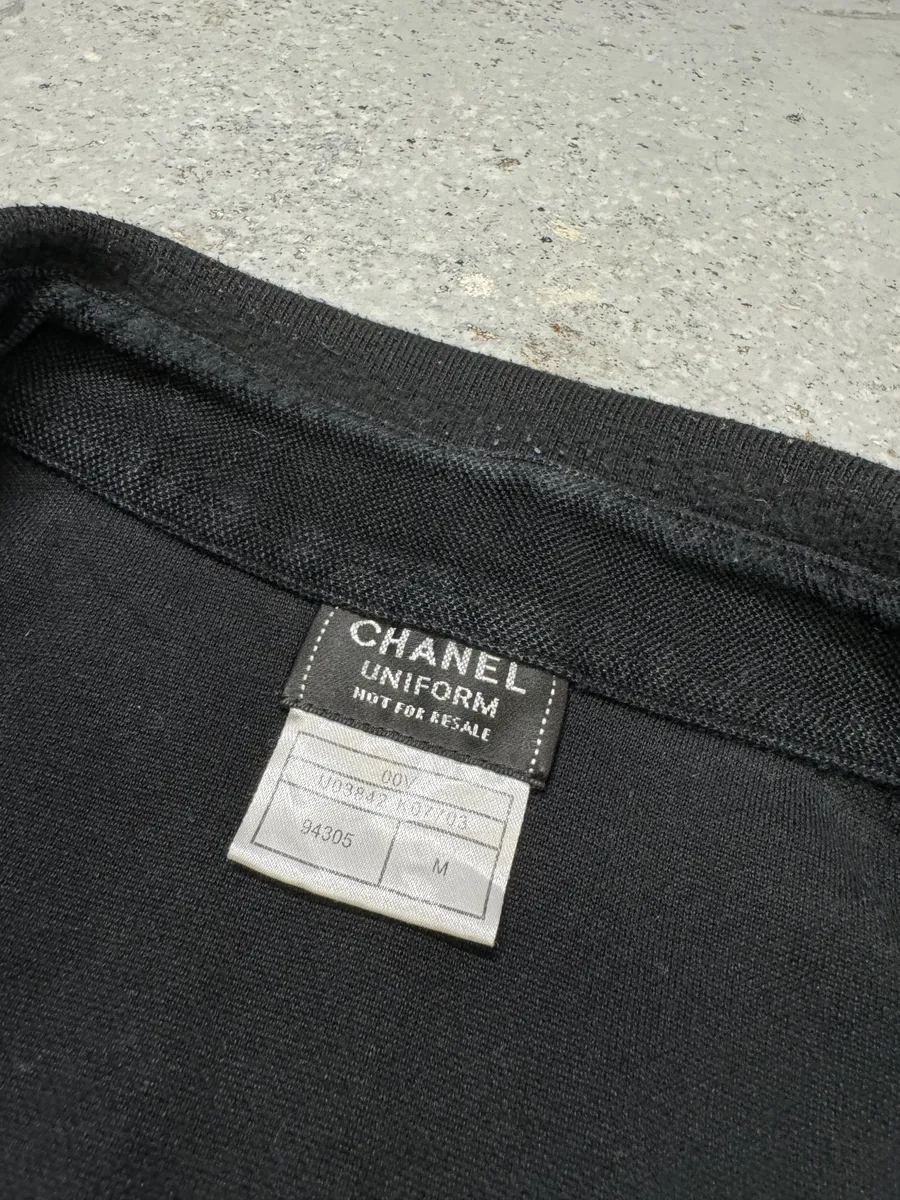 Chanel Uniform Black Classic Polo Shirt - Image 8