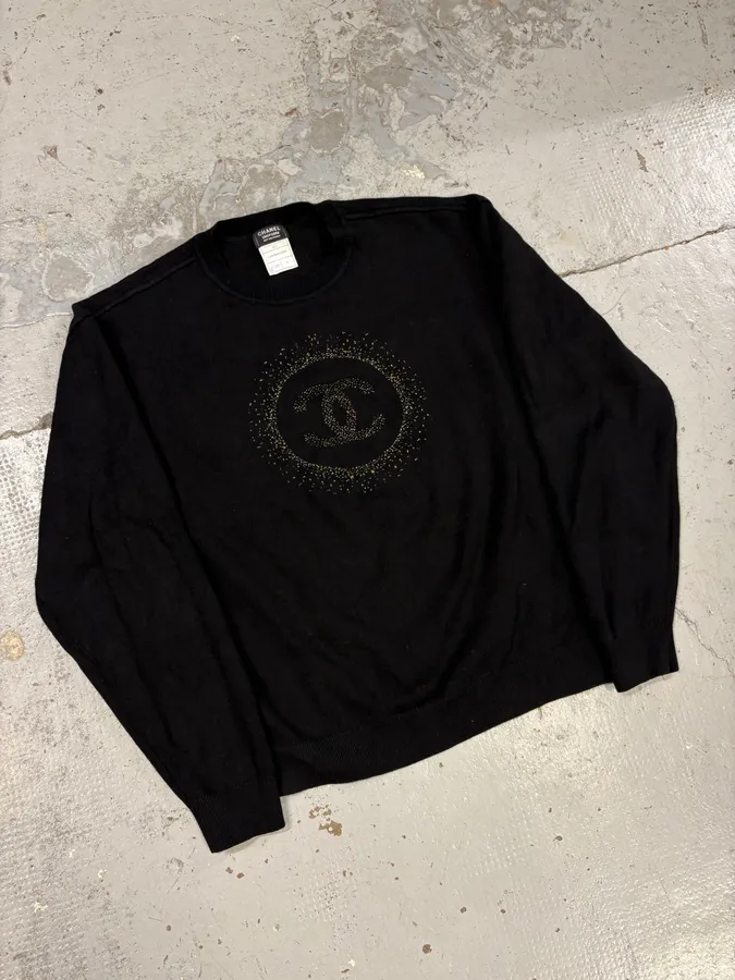 Chanel Uniform Black Wool Sweater - Image 4