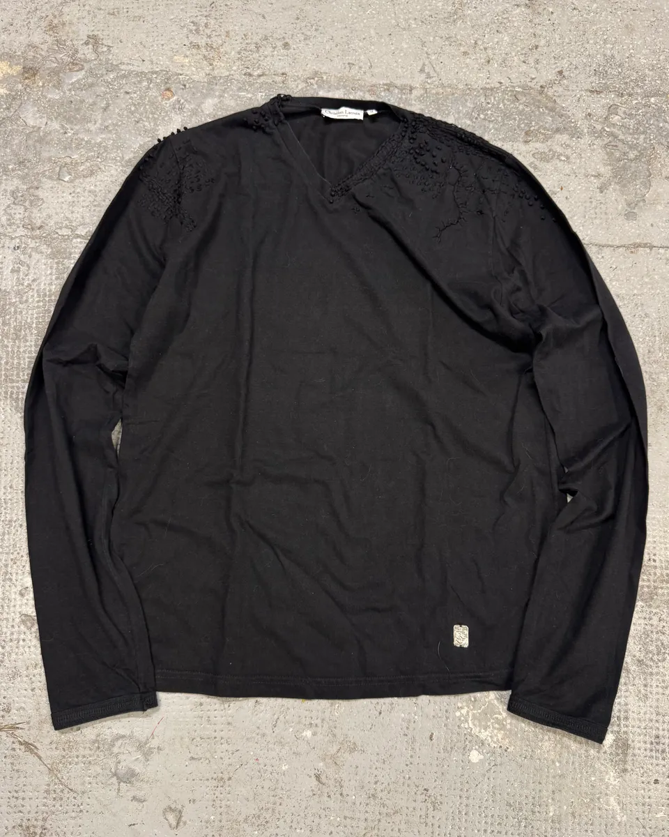 Christian Lacroix V Neck Distressed Longsleeves