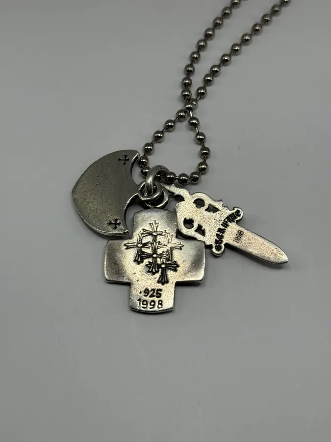 Chrome Hearts 3 Trinkets Silver 925 Necklace - Image 8