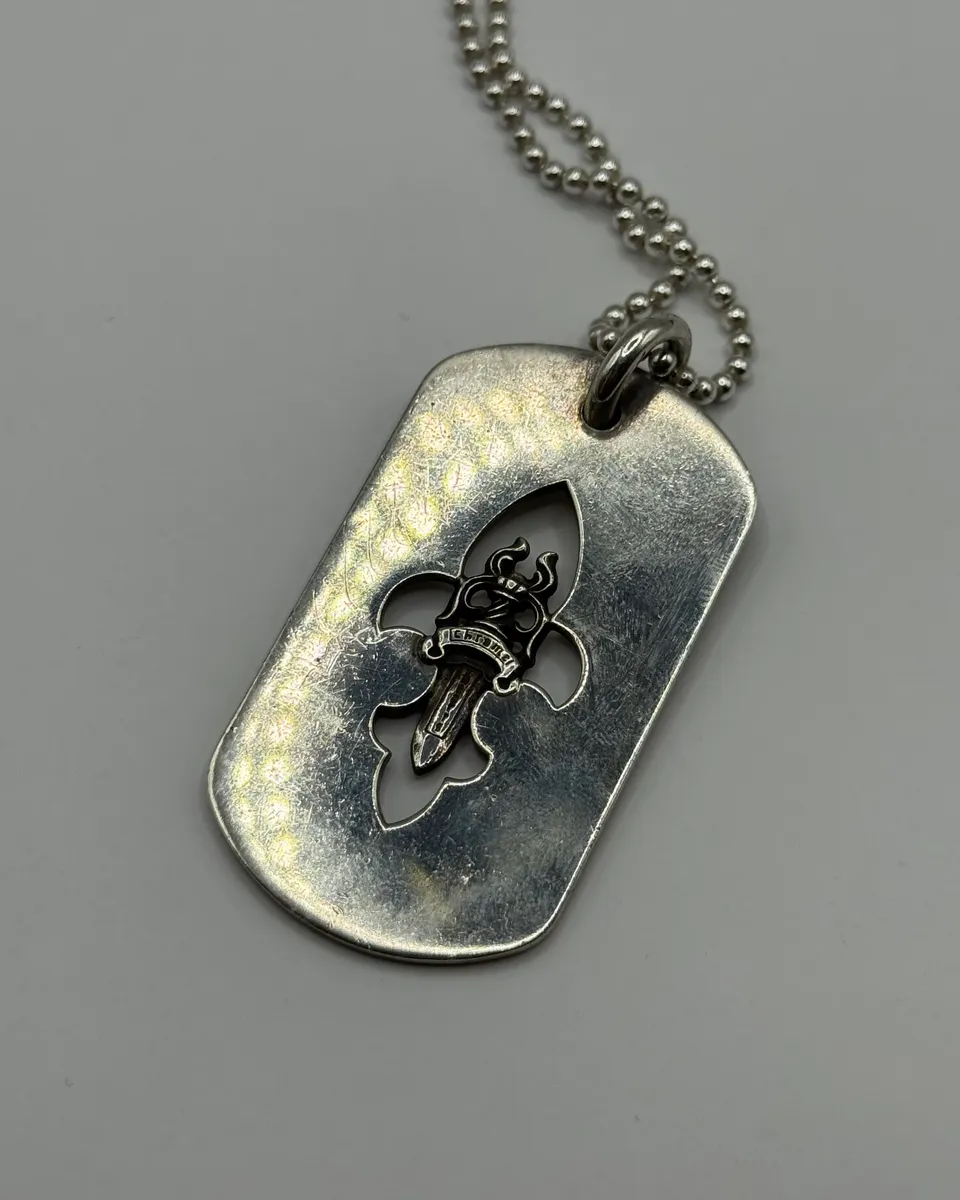 Chrome Hearts Cross Dagger Dog Tag Pendant