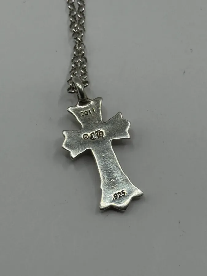 Chrome Hearts Double Cross Silver Pendant - Image 4