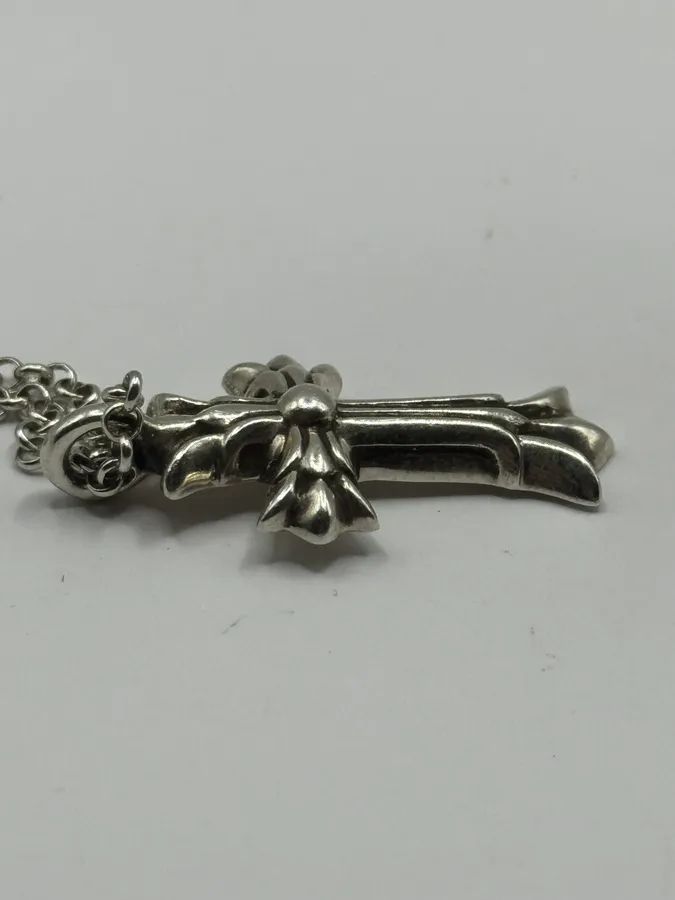 Chrome Hearts Double Cross Silver Pendant - Image 5