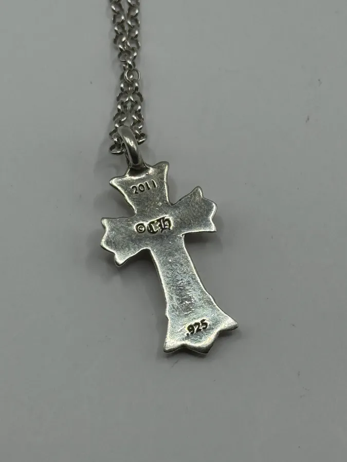 Chrome Hearts Double Cross Silver Pendant - Image 6