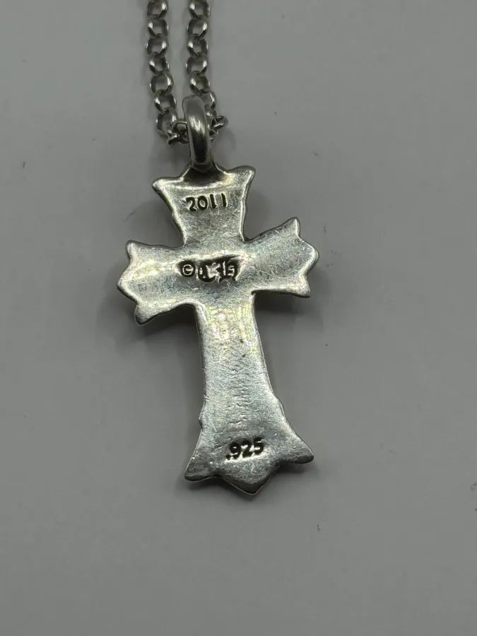 Chrome Hearts Double Cross Silver Pendant - Image 8
