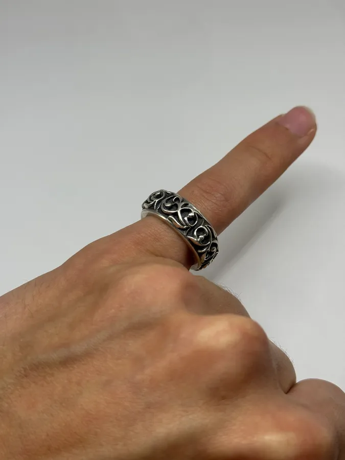 Chrome Hearts Eternity Floral Silver Ring - Image 2