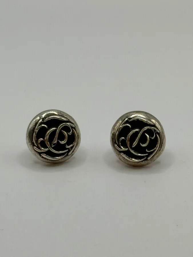 Chrome Hearts Eternity Floral Stud Silver Earring Set