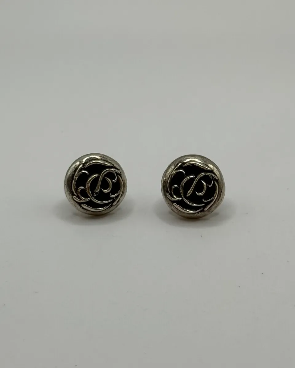 Chrome Hearts Eternity Floral Stud Silver Earring Set - Image 3