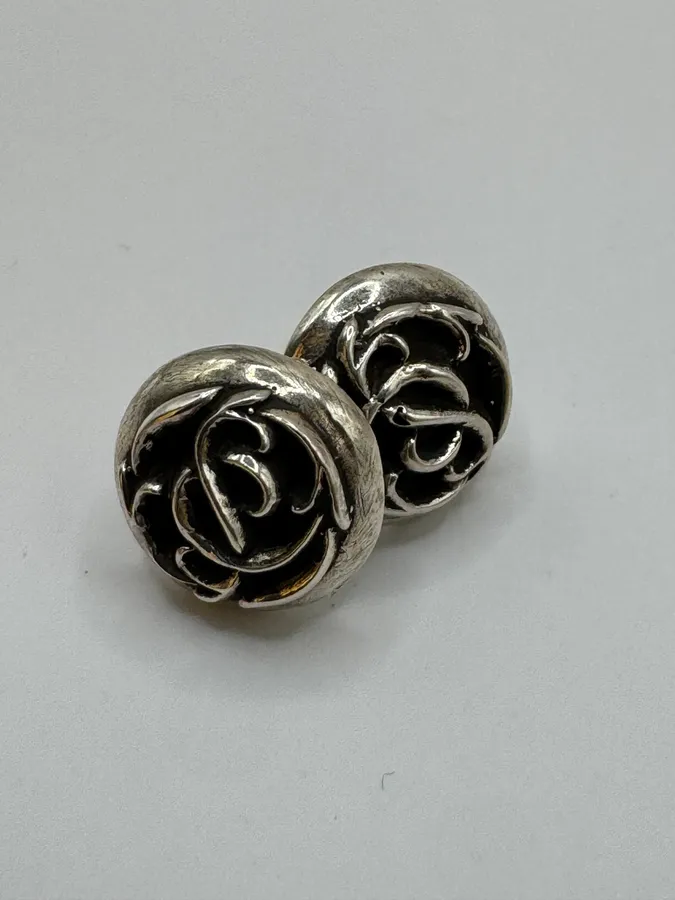 Chrome Hearts Eternity Floral Stud Silver Earring Set - Image 5