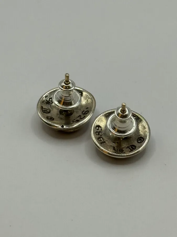 Chrome Hearts Eternity Floral Stud Silver Earring Set - Image 8