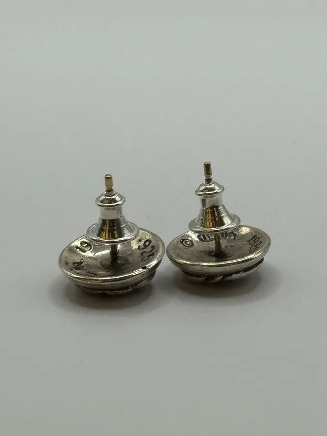 Chrome Hearts Eternity Floral Stud Silver Earring Set - Image 9
