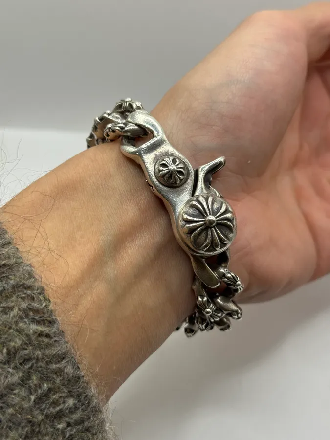 Chrome Hearts Extra Fancy Chain Link Lobster Clasp Bracelet - Image 9