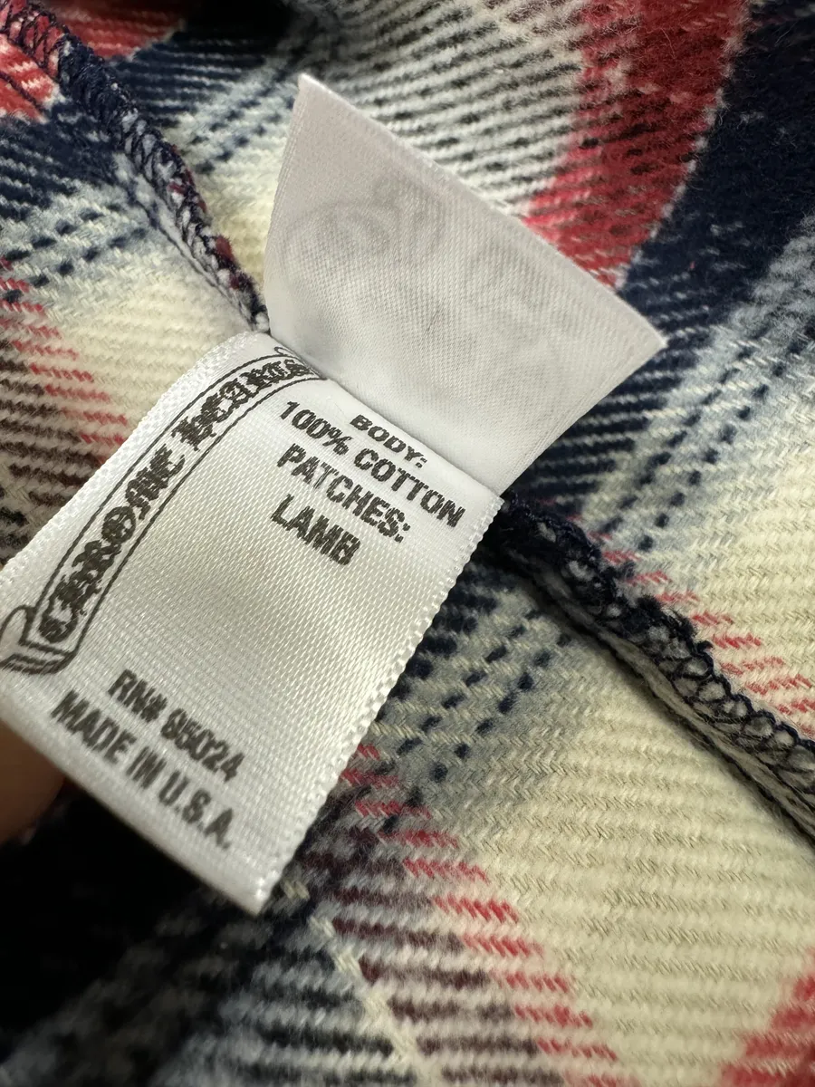 Chrome Hearts Flannel Patchwork Leather Shirt - Image 13