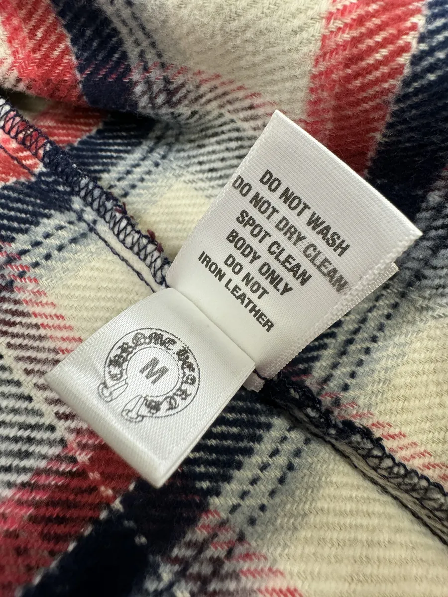 Chrome Hearts Flannel Patchwork Leather Shirt - Image 16