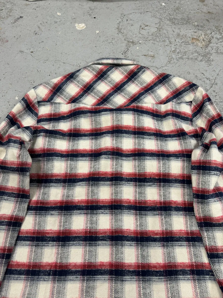Chrome Hearts Flannel Patchwork Leather Shirt - Image 8