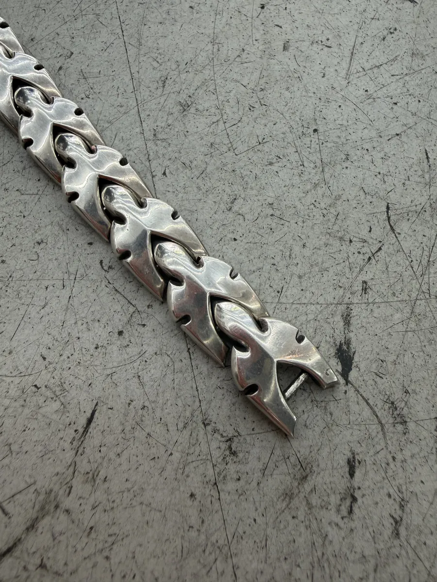 Chrome Hearts Fleur-Knee Linked Silver 925 Bracelet - Image 12