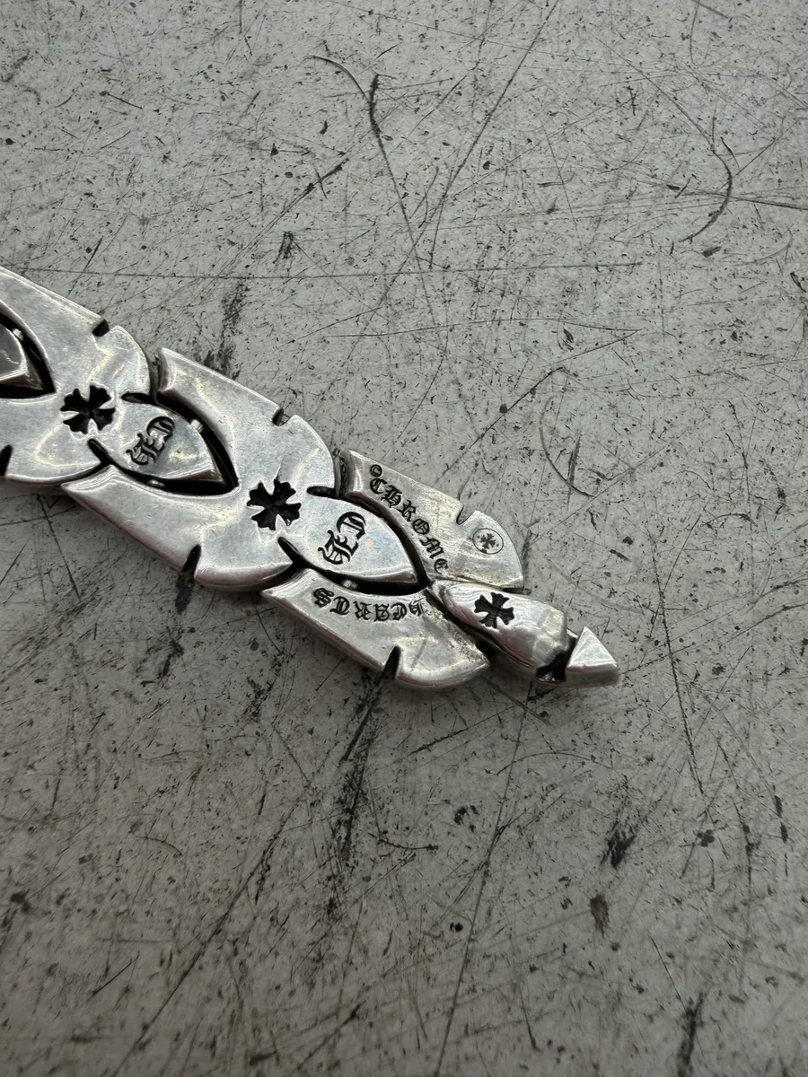 Chrome Hearts Fleur-Knee Linked Silver 925 Bracelet - Image 8