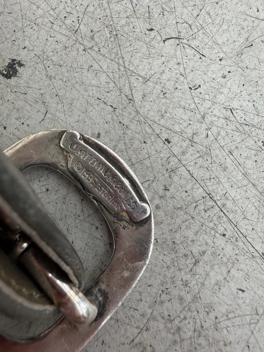 Chrome Hearts Gunslinger 925 Silver Green Leather Belt - Image 6
