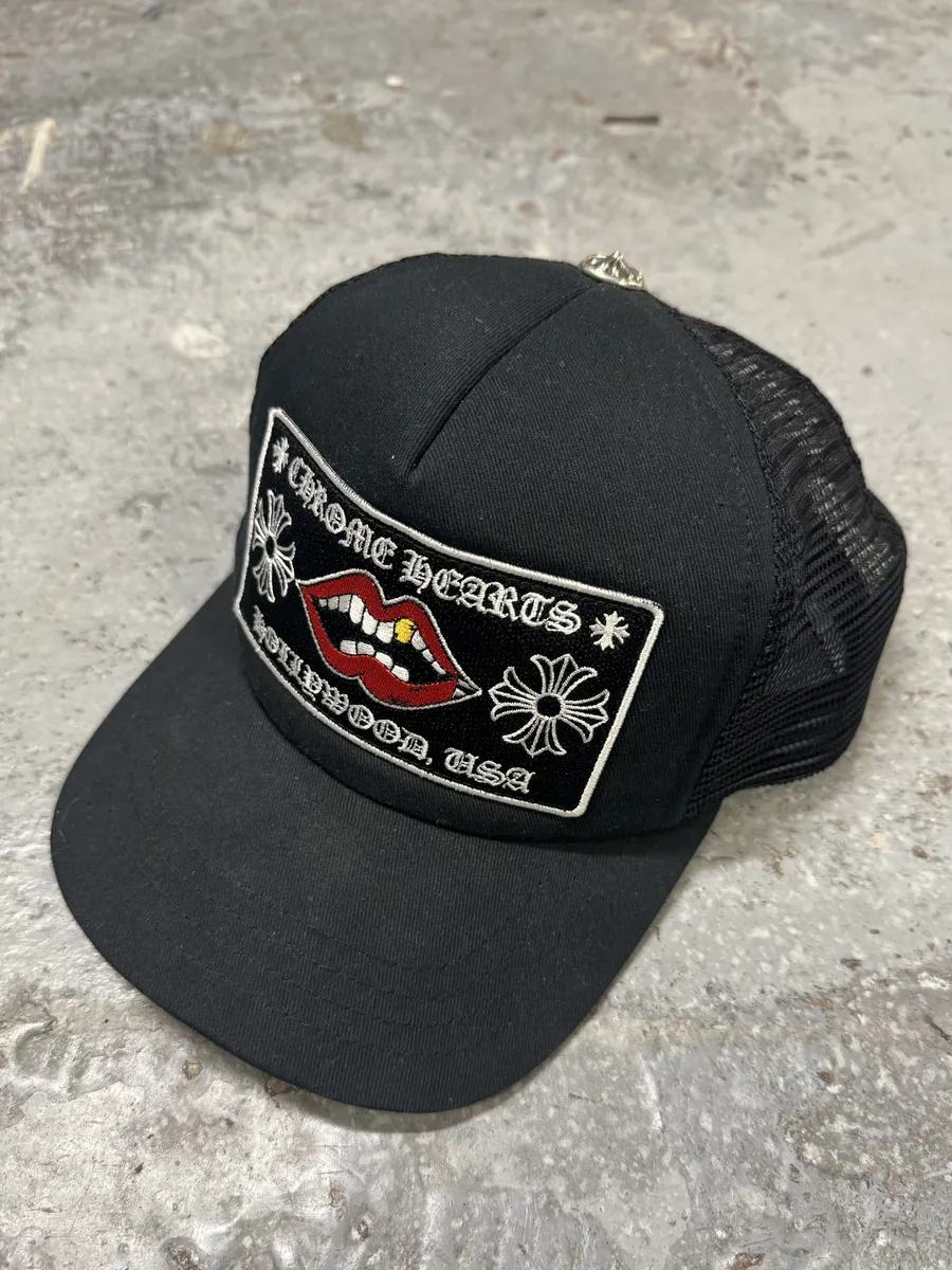 Chrome Hearts Hollywood Chomper Black Teeth Trucker Cap - Image 4