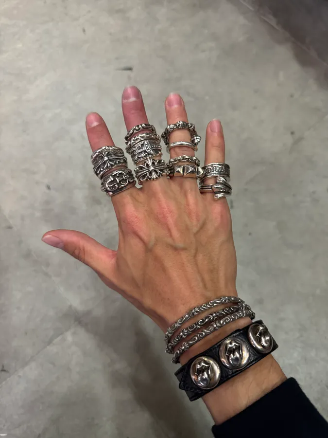 Chrome Hearts Paper Chain Silver 925 Ring - Image 14