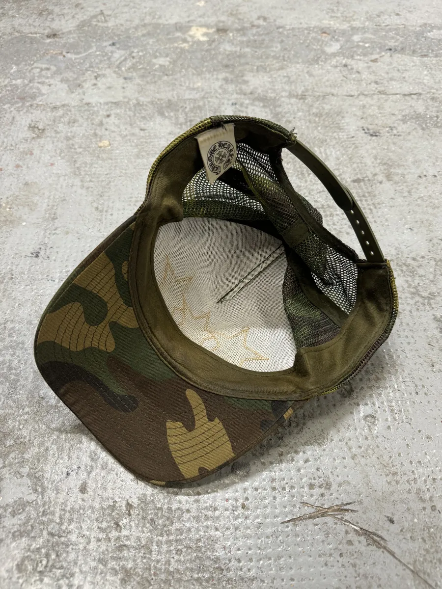 Chrome Hearts Star Leather Orange Patch Military Camo Trucker Cap - Image 10